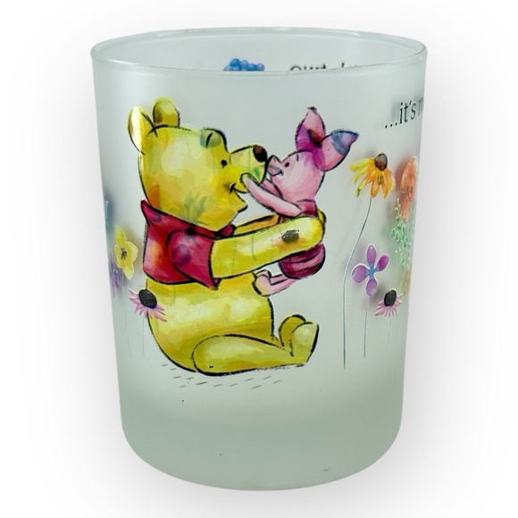 Disney Winnie the Pooh & Friends Frosted Low Ball Glasses Autumn Spring Set of 2 - Picture 4 of 10